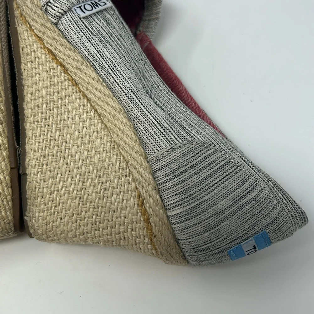 Toms Espadrille Wedged Heel Open Toe Shoes Size 7
